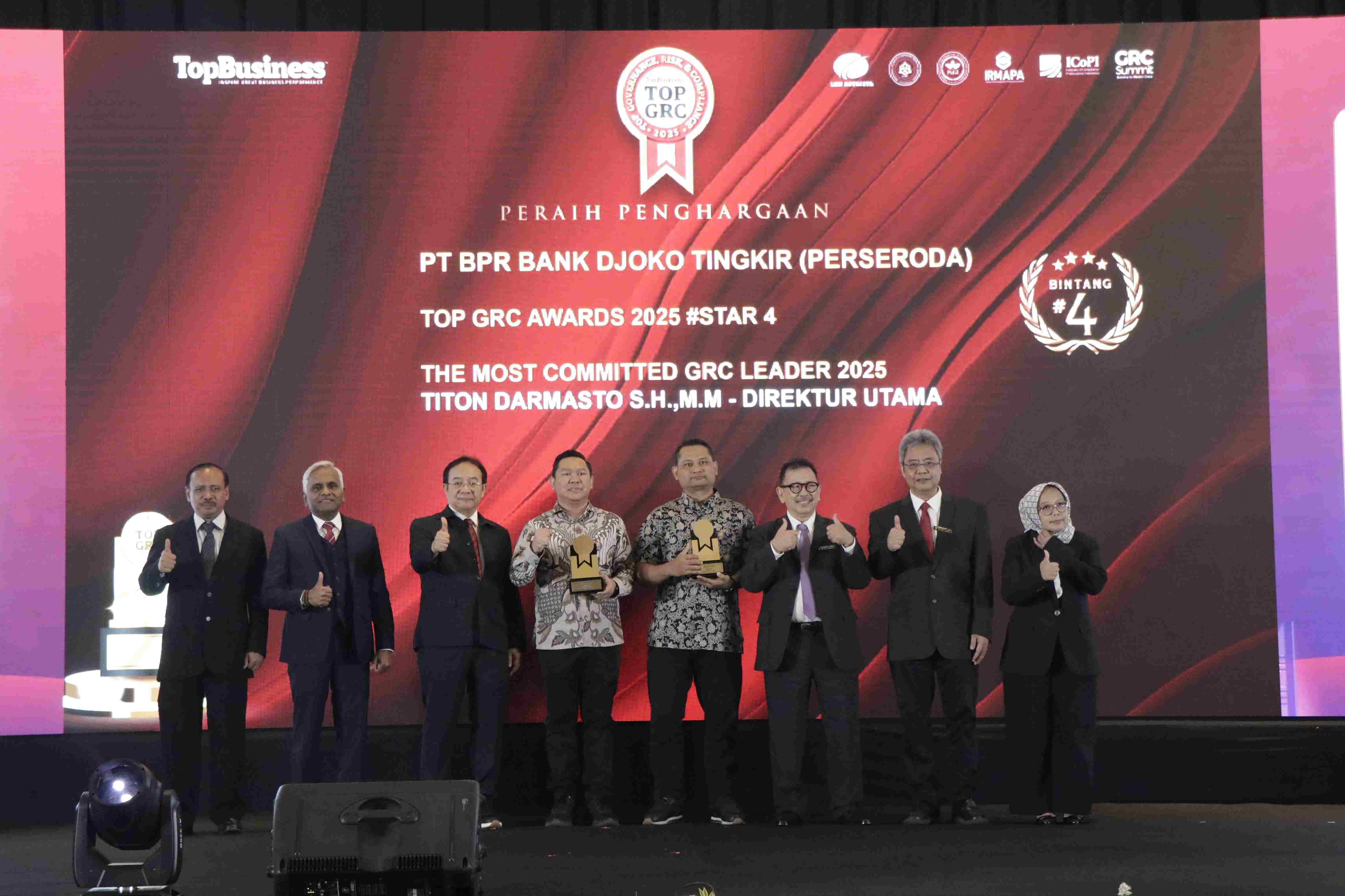 Bank Djoko Tingkir Kembali Meraih Penghargaan TOP GRC Awards 2025