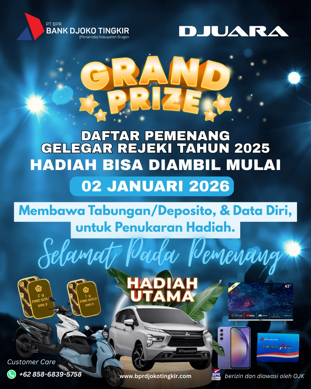 Daftar Pemenang Hadiah (Grand Prize) dan Doorprize Gelegar Rejeki Tahun 2025