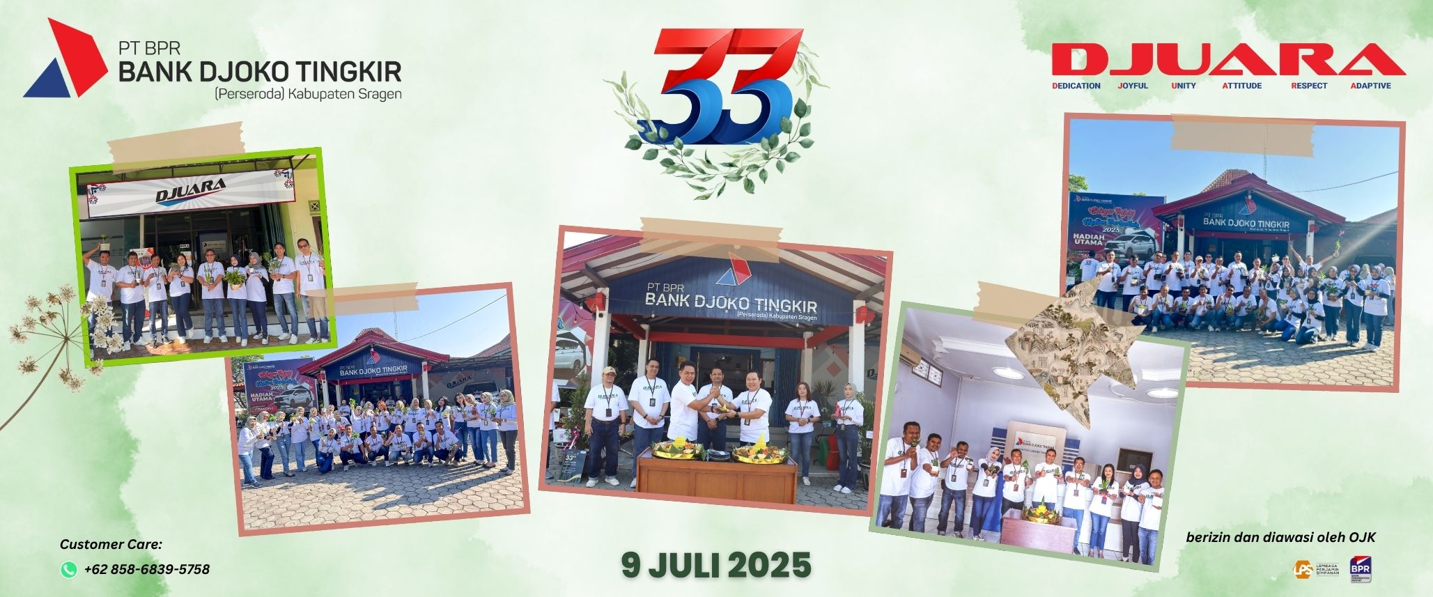 Bank Djoko Tingkir Rayakan HUT ke-33 dengan Semangat Go Green: Djoting Asri Djuara Berseri